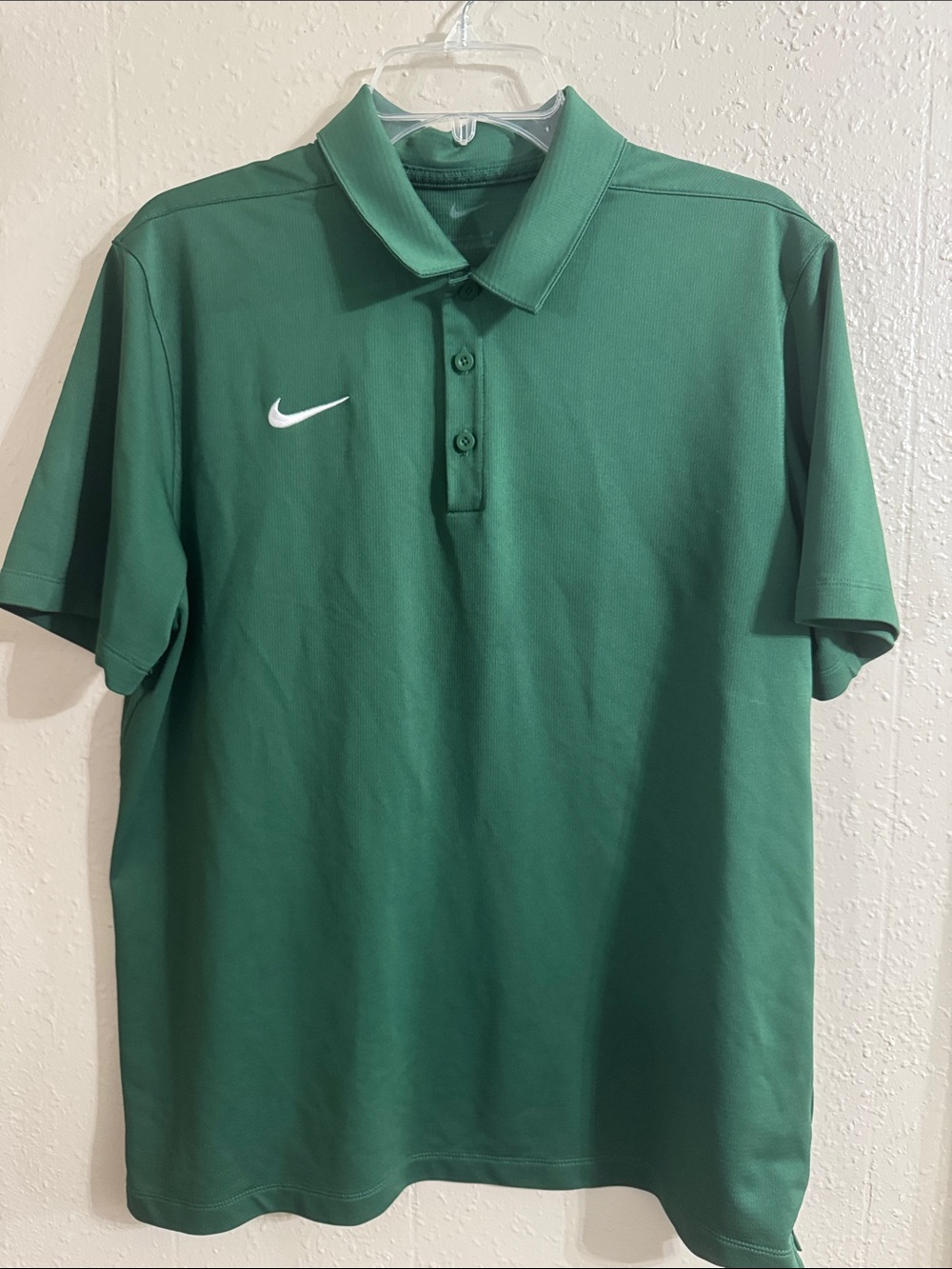 Nike Men's Dark Green Polo with White Swoosh - Picture 7 of 8
